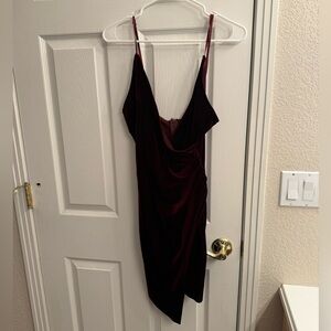 Sunset + Spring Red Velvet Mini Dress Medium